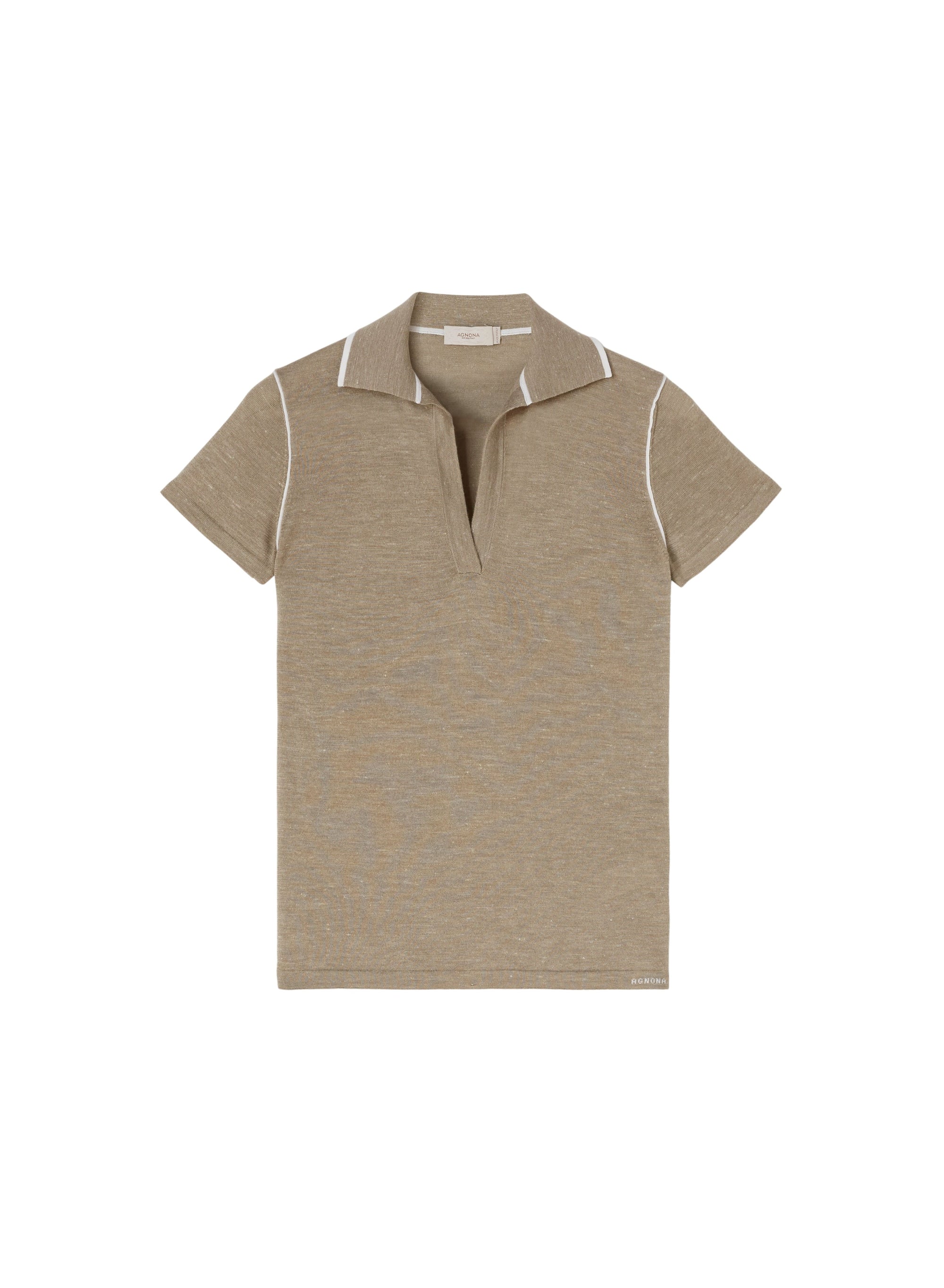 Linen_2QTY // Polo contrastant en laine et soie - Linen