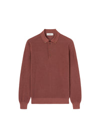 Siena_3QTY // Polo texturé à manches longues en soie - Siena