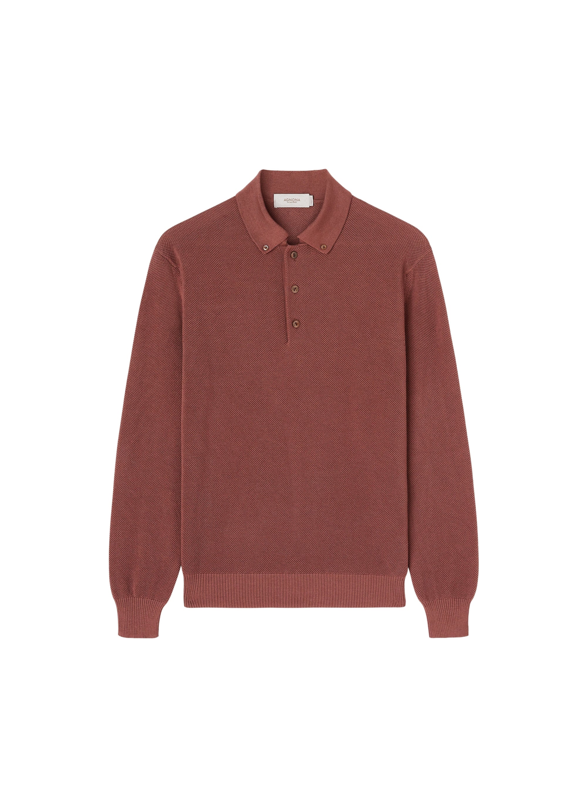 Siena_3QTY // Polo texturé à manches longues en soie - Siena