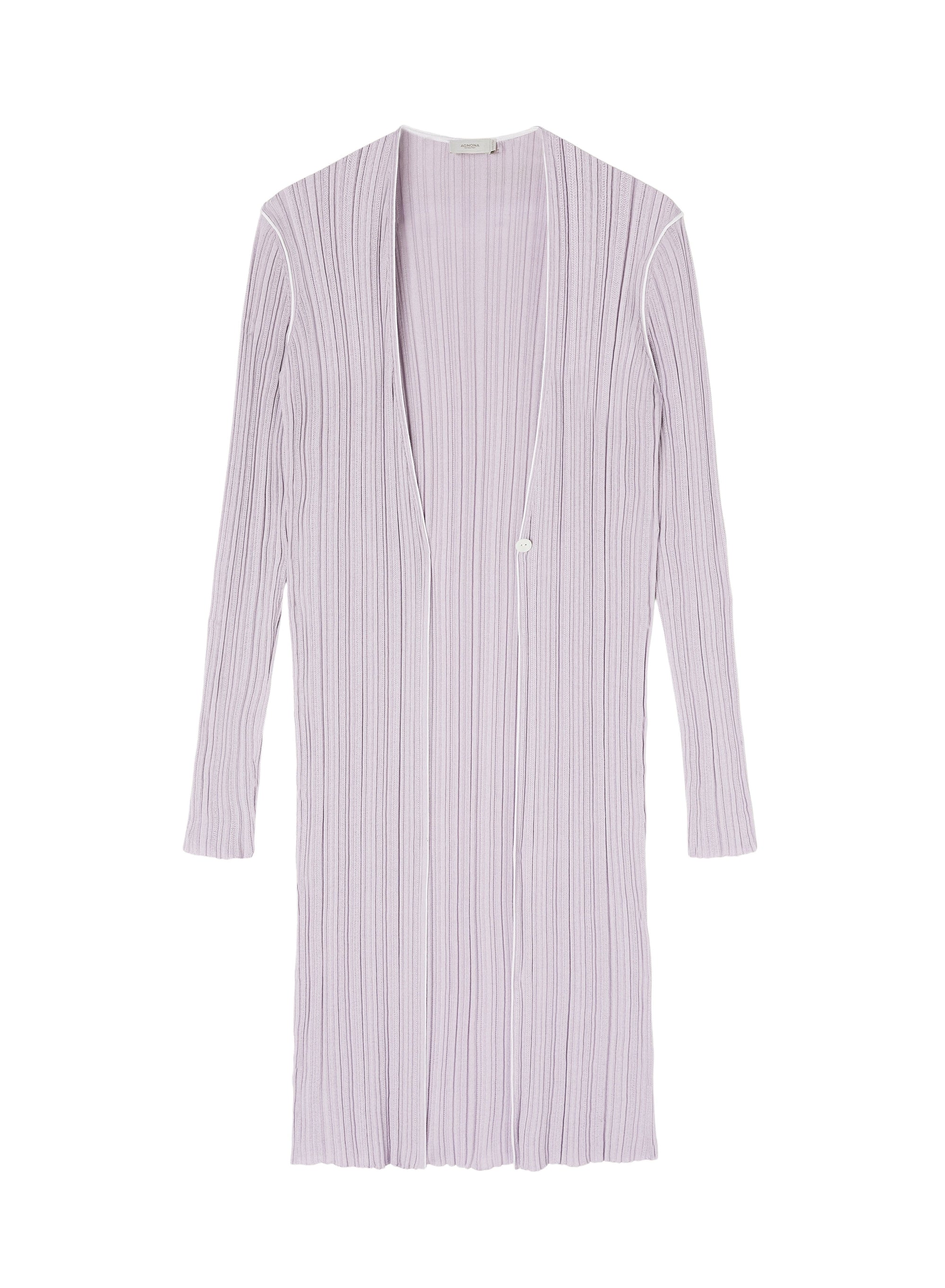 Malva_2QTY // Cardigan long côtelé en soie - Malva