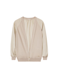 Sand_1QTY // Cardigan ample à manches raglan en soie - Sand