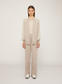 Sand_1QTY // Cardigan ample à manches raglan en soie - Sand