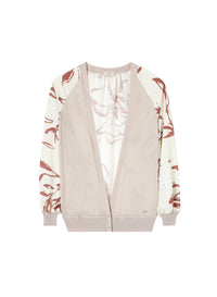 Sand_1QTY // Cardigan ample à manches raglan en soie - Sand