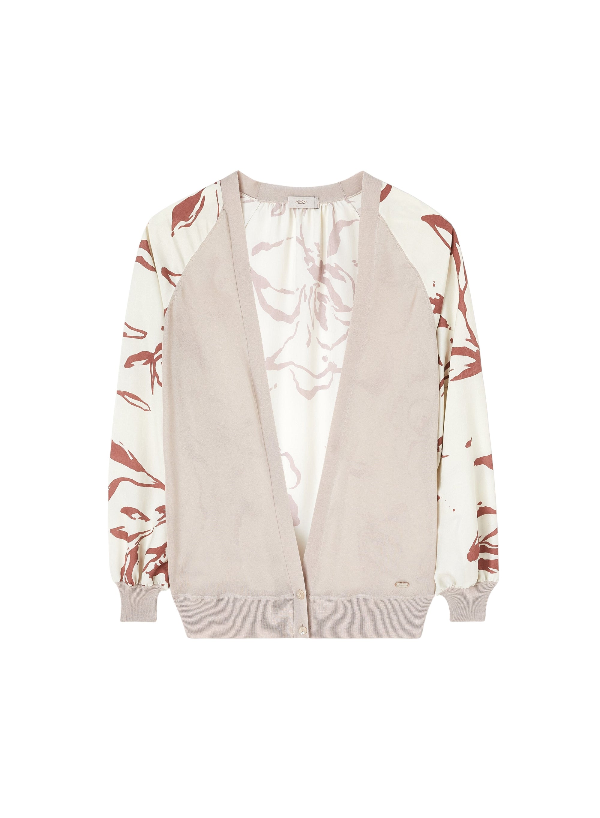 Sand_1QTY // Cardigan ample à manches raglan en soie - Sand