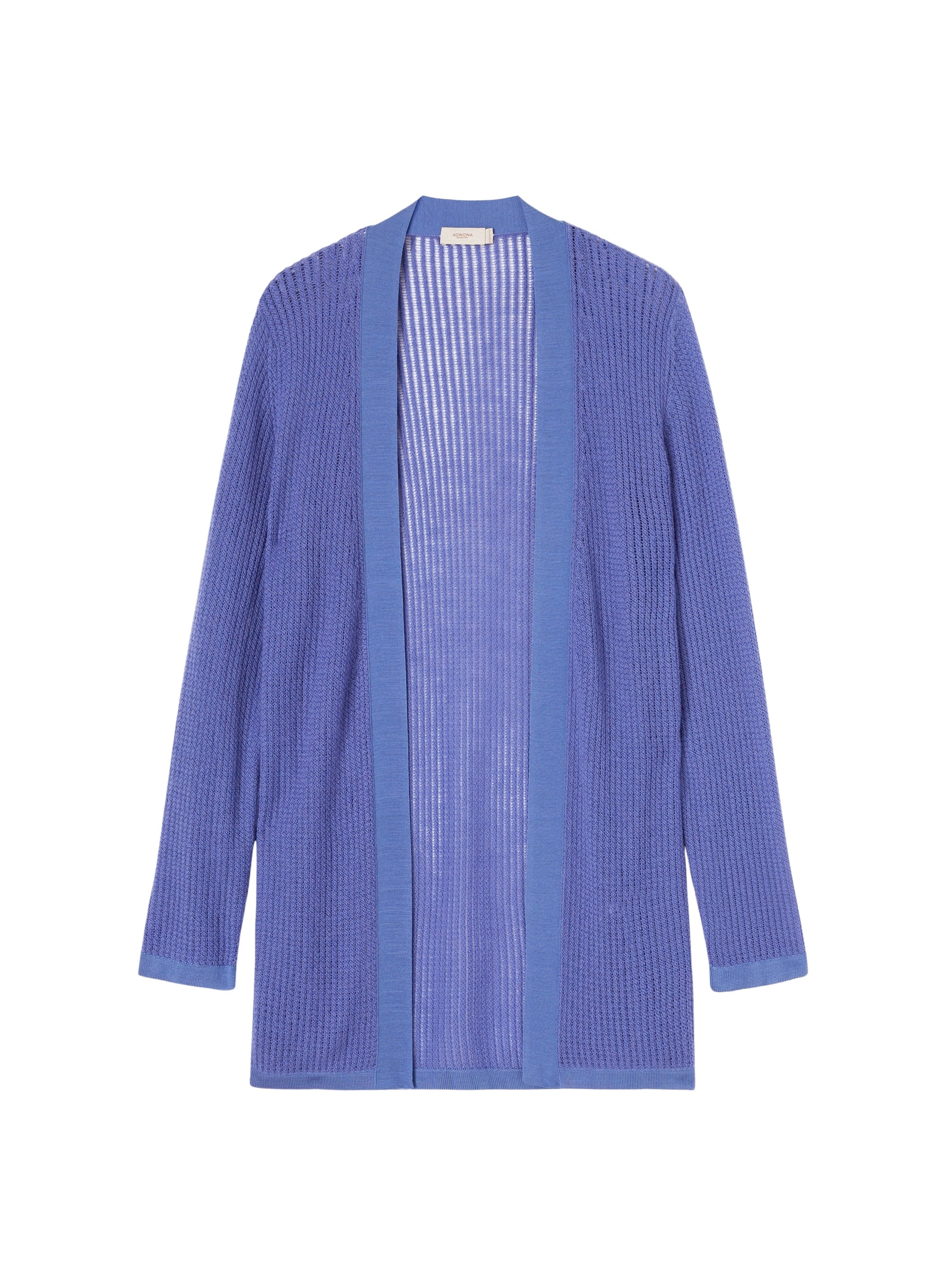 Pervinca_3QTY // Cardigan ajouré à motif côtelé en laine - Pervinca