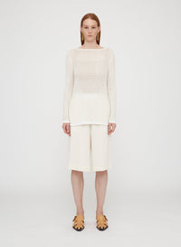 Pull à fentes latérales ajourée en laine - Romeo