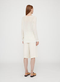 White_2QTY // Pull à fentes latérales ajourée en laine - White