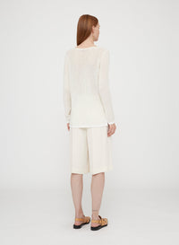 Pull à fentes latérales ajourée en laine - Romeo