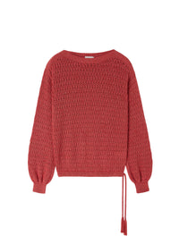 Pull ajourée à glands décoratifs en laine - Romeo