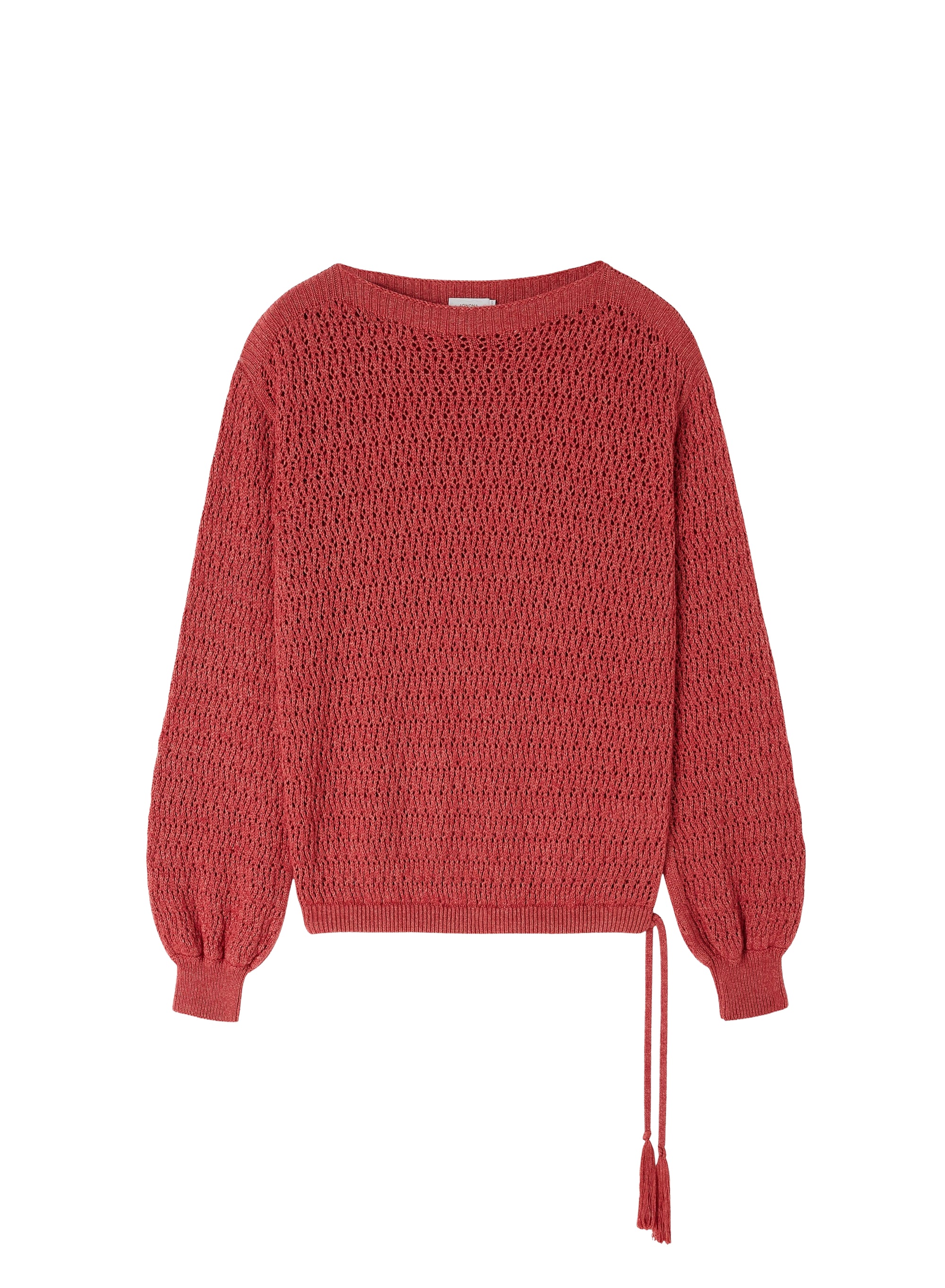 Pull ajourée à glands décoratifs en laine - Romeo