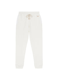 White_1QTY // Pantalon de survêtement à bandes texturées en soie - White