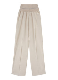 Stone_3QTY // Pantalon large côtelé en soie - Stone