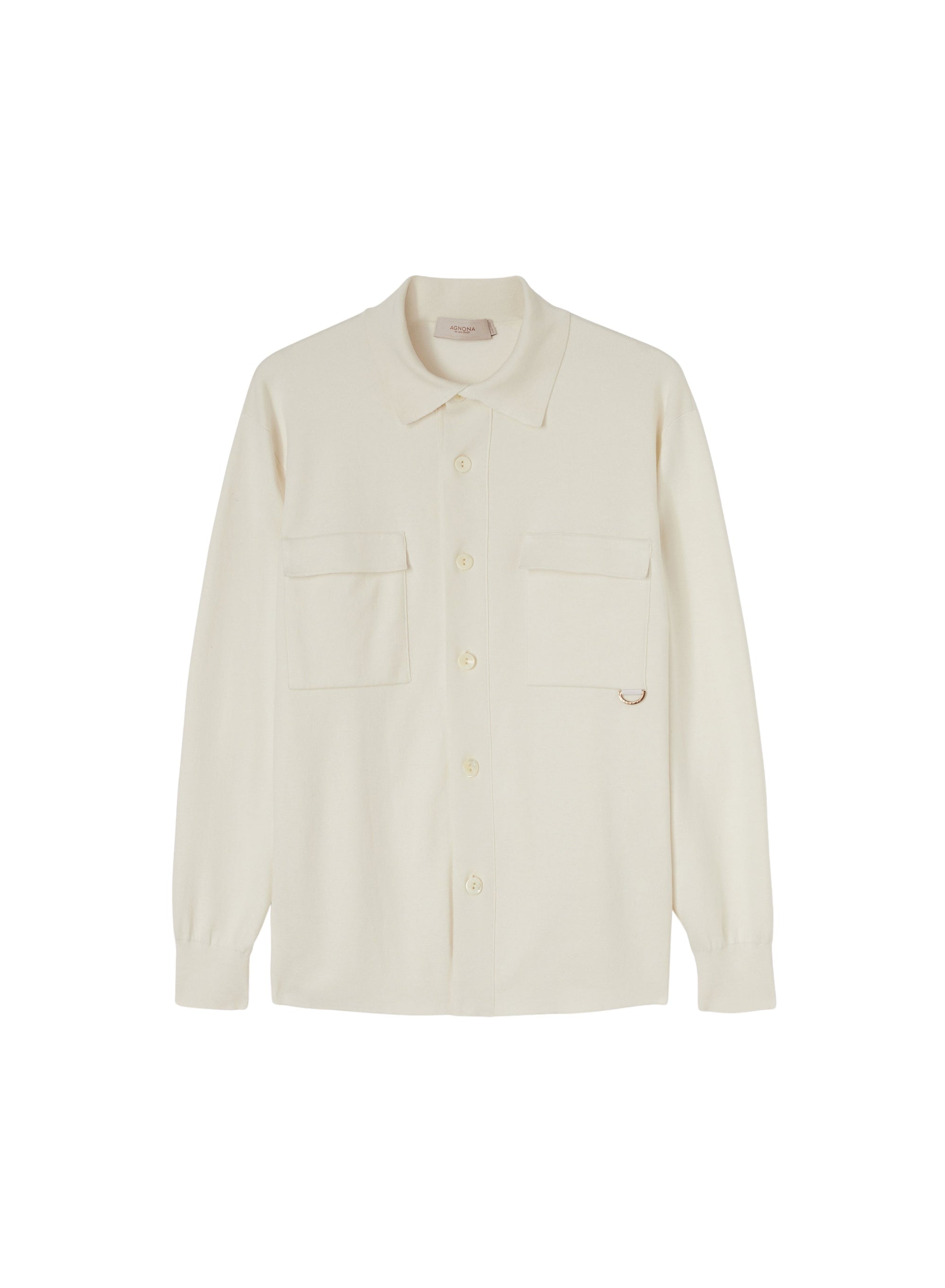 White_3QTY // Chemise à anneau et maille côtelée en soie - White