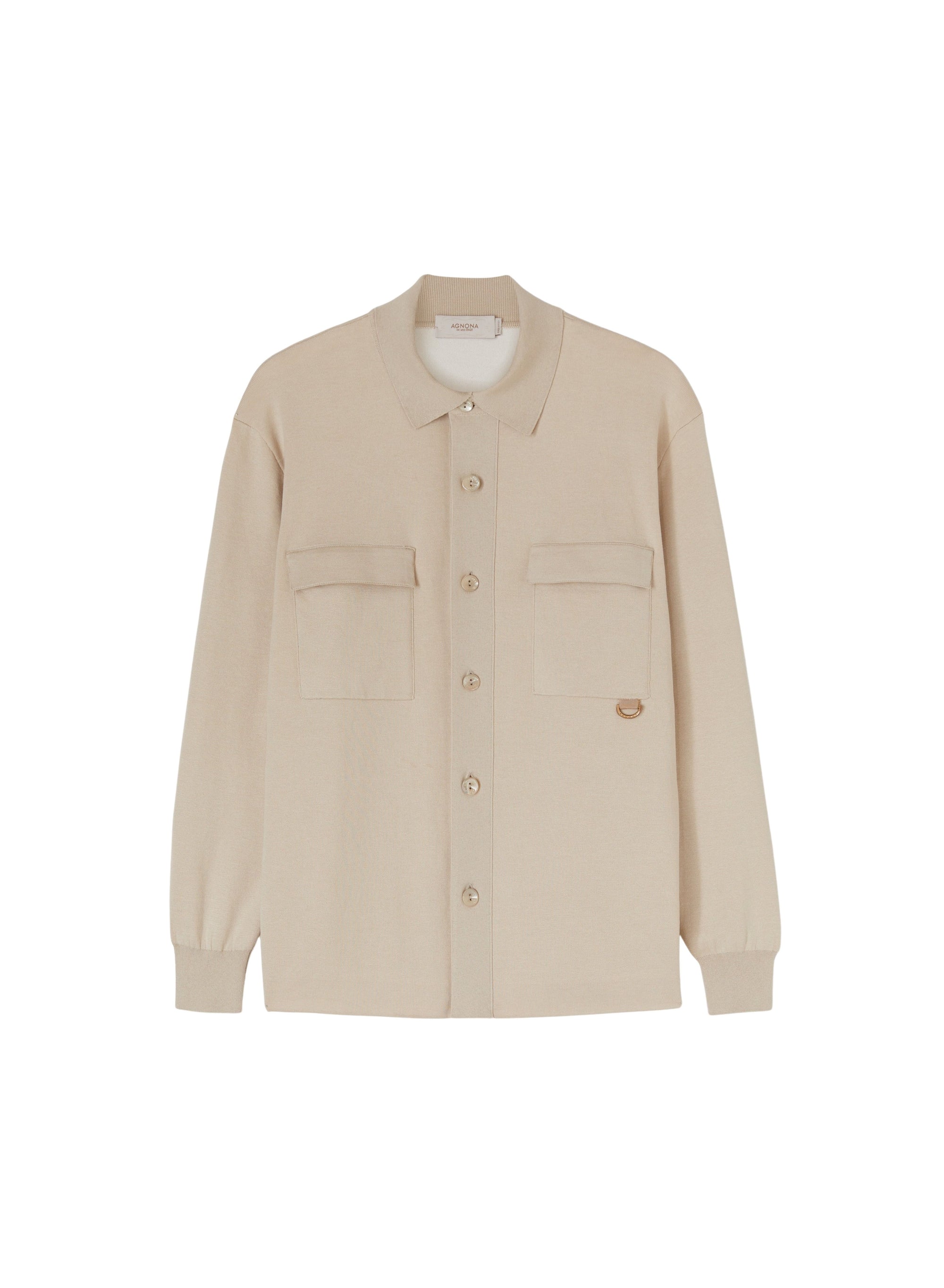 Sand_3QTY // Chemise à anneau et maille côtelée en soie - Sand