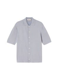 Celeste_2QTY // Chemise manches courtes à col cubain - Celeste