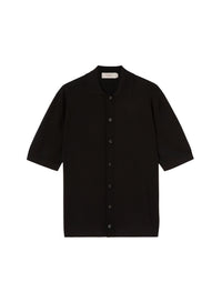 Black_1QTY // Chemise manches courtes à col cubain - Black