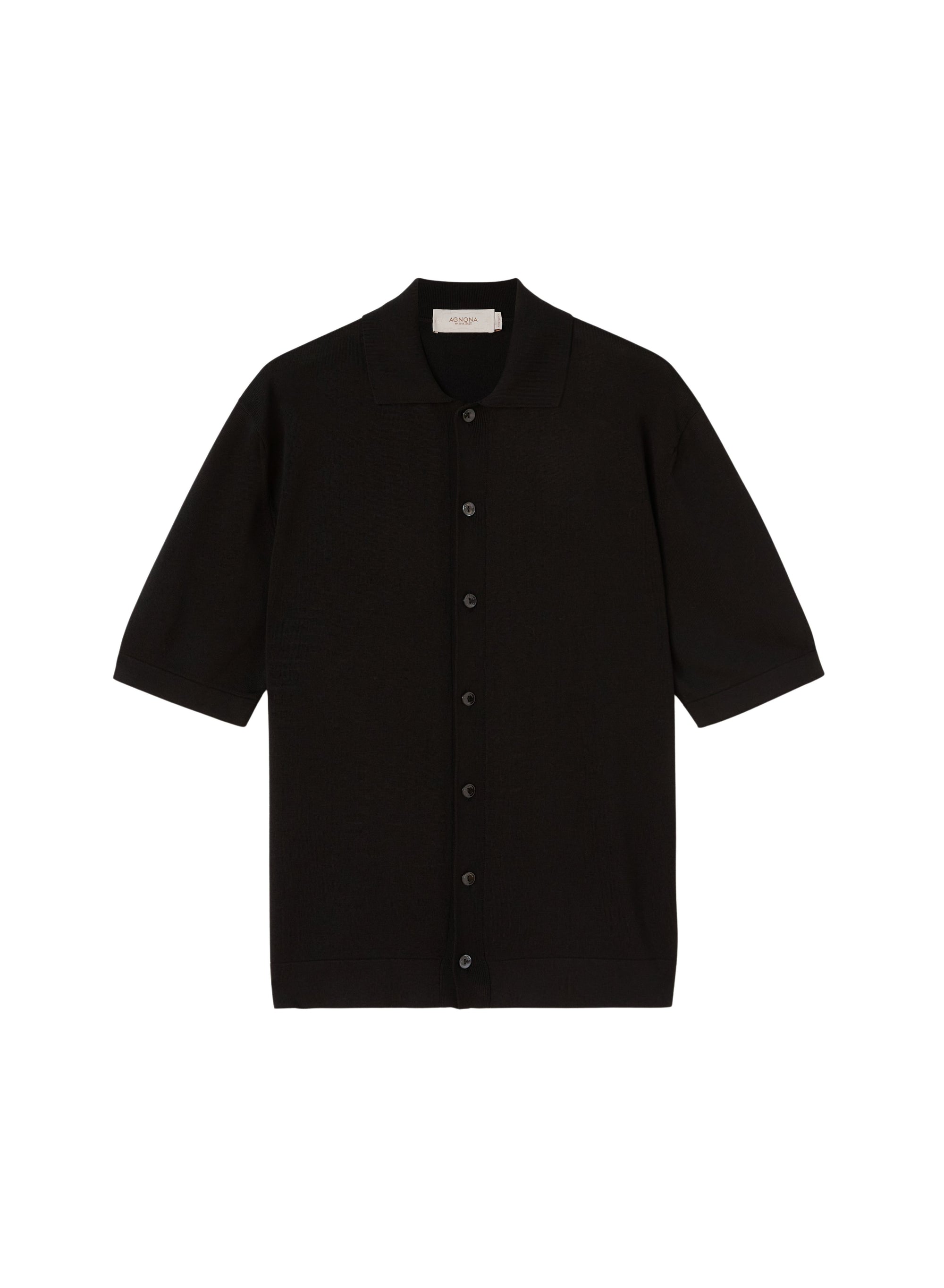 Black_1QTY // Chemise manches courtes à col cubain - Black