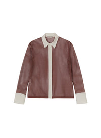 Siena_2QTY // Chemise semi-transparente à fines rayures en soie - Siena