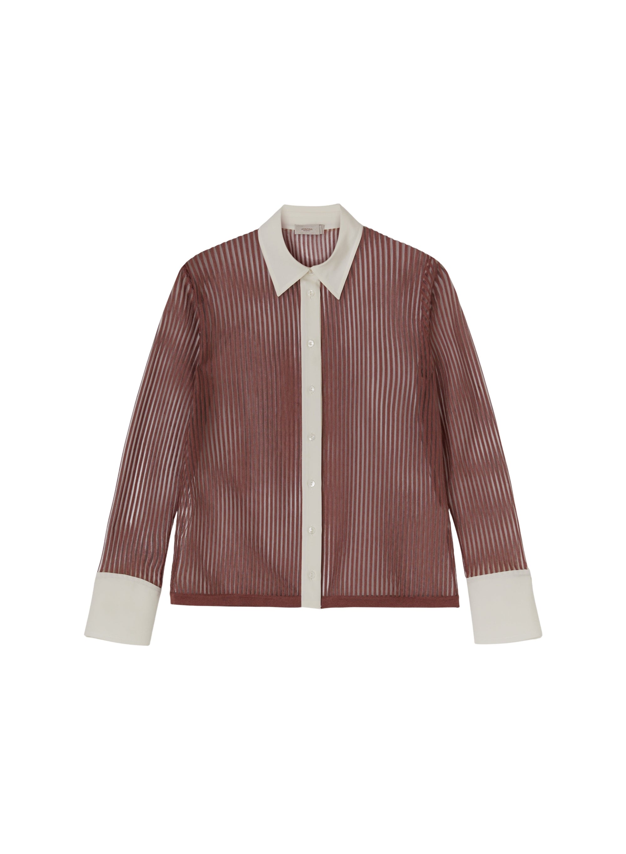 Siena_2QTY // Chemise semi-transparente à fines rayures en soie - Siena