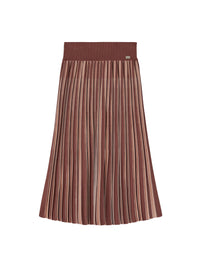 Pleated skirt with vertical stripes in silk - Siena & Antique