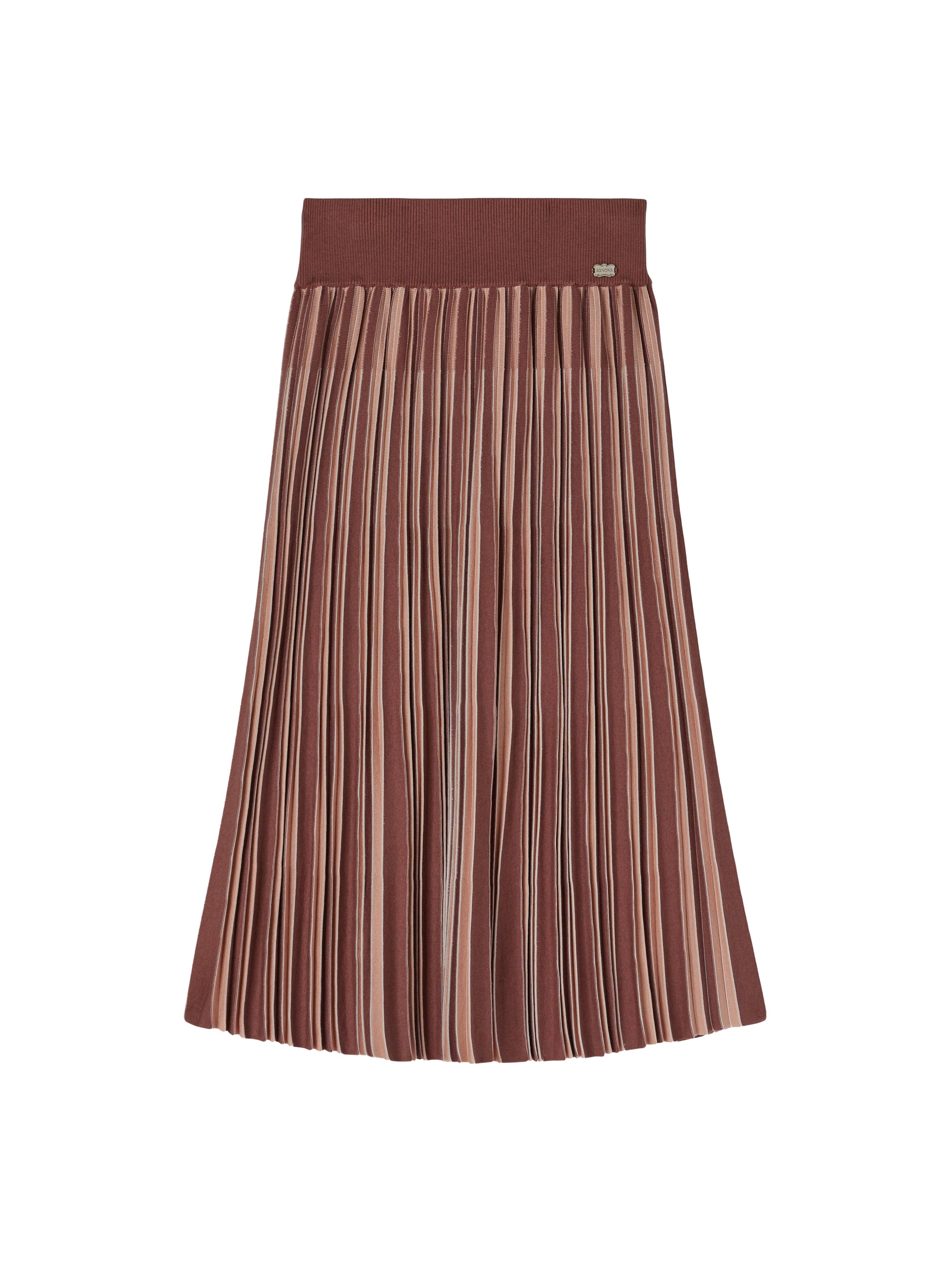 Pleated skirt with vertical stripes in silk - Siena & Antique
