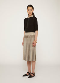 Pleated skirt with vertical stripes in silk - Siena & Antique