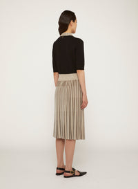 Pleated skirt with vertical stripes in silk - Siena & Antique