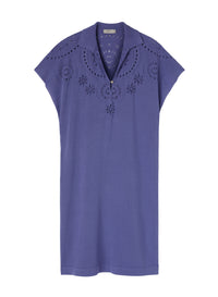 Pervinca_1QTY // Caftan à motifs ajourés en soie - Pervinca