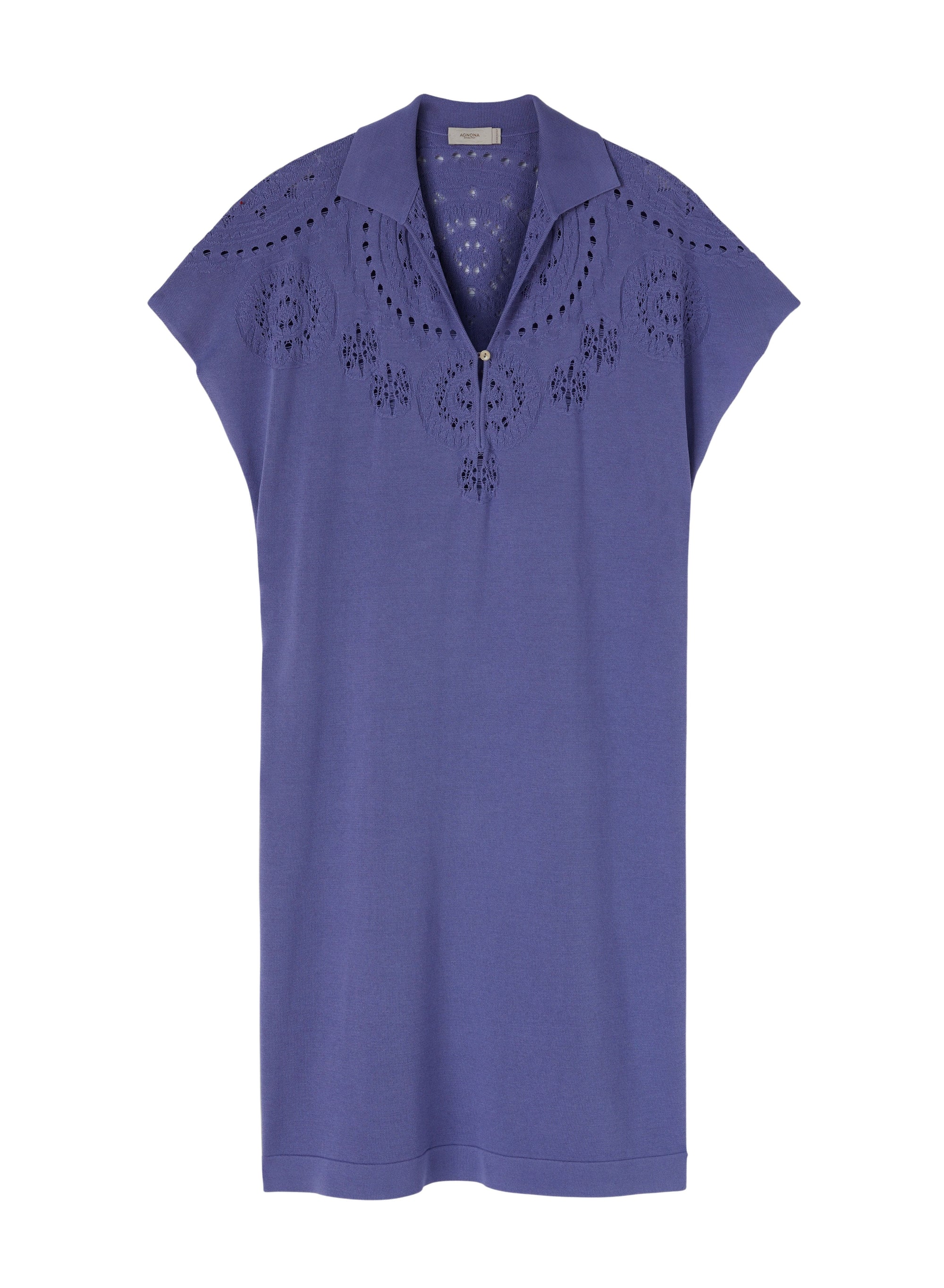 Pervinca_1QTY // Caftan à motifs ajourés en soie - Pervinca