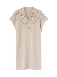 Sand_1QTY // Caftan à motifs ajourés en soie - Sand