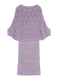 Glicine_1QTY // Robe à motif ajouré en soie - Glicine