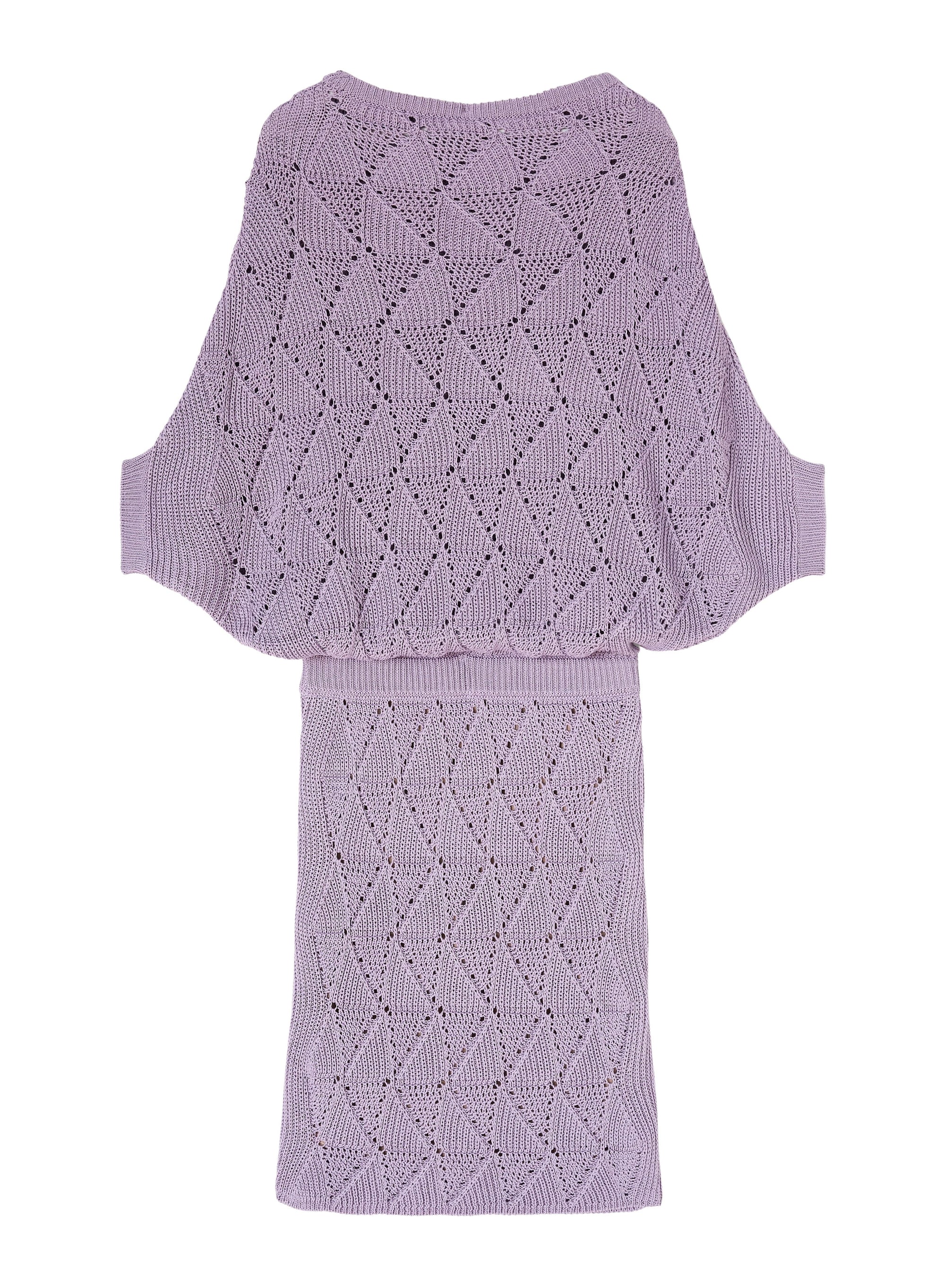 Glicine_1QTY // Robe à motif ajouré en soie - Glicine