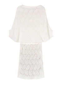 White_1QTY // Robe à motif ajouré en soie - White