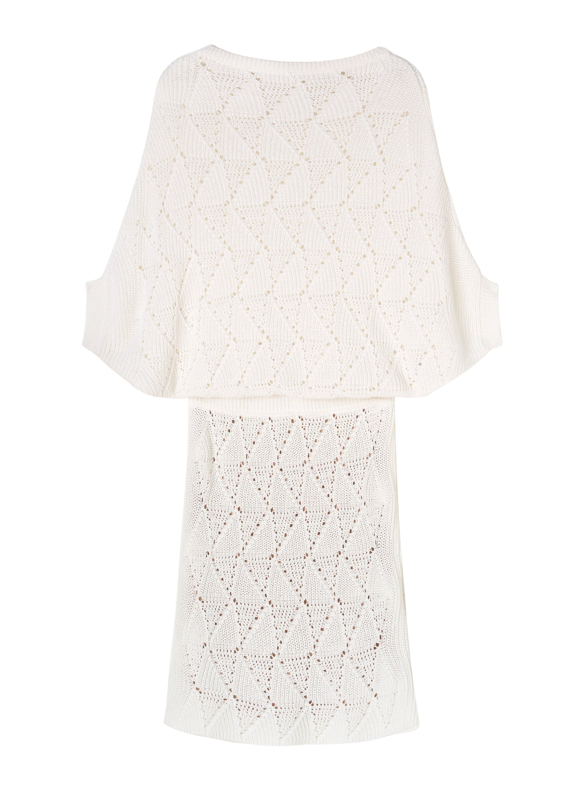 White_1QTY // Robe à motif ajouré en soie - White