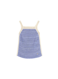 Openwork silk tank top - Glicine