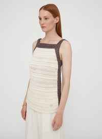 Openwork silk tank top - Glicine