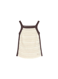 Chalk_2QTY // Débardeur à motifs ajourés en soie - Chalk