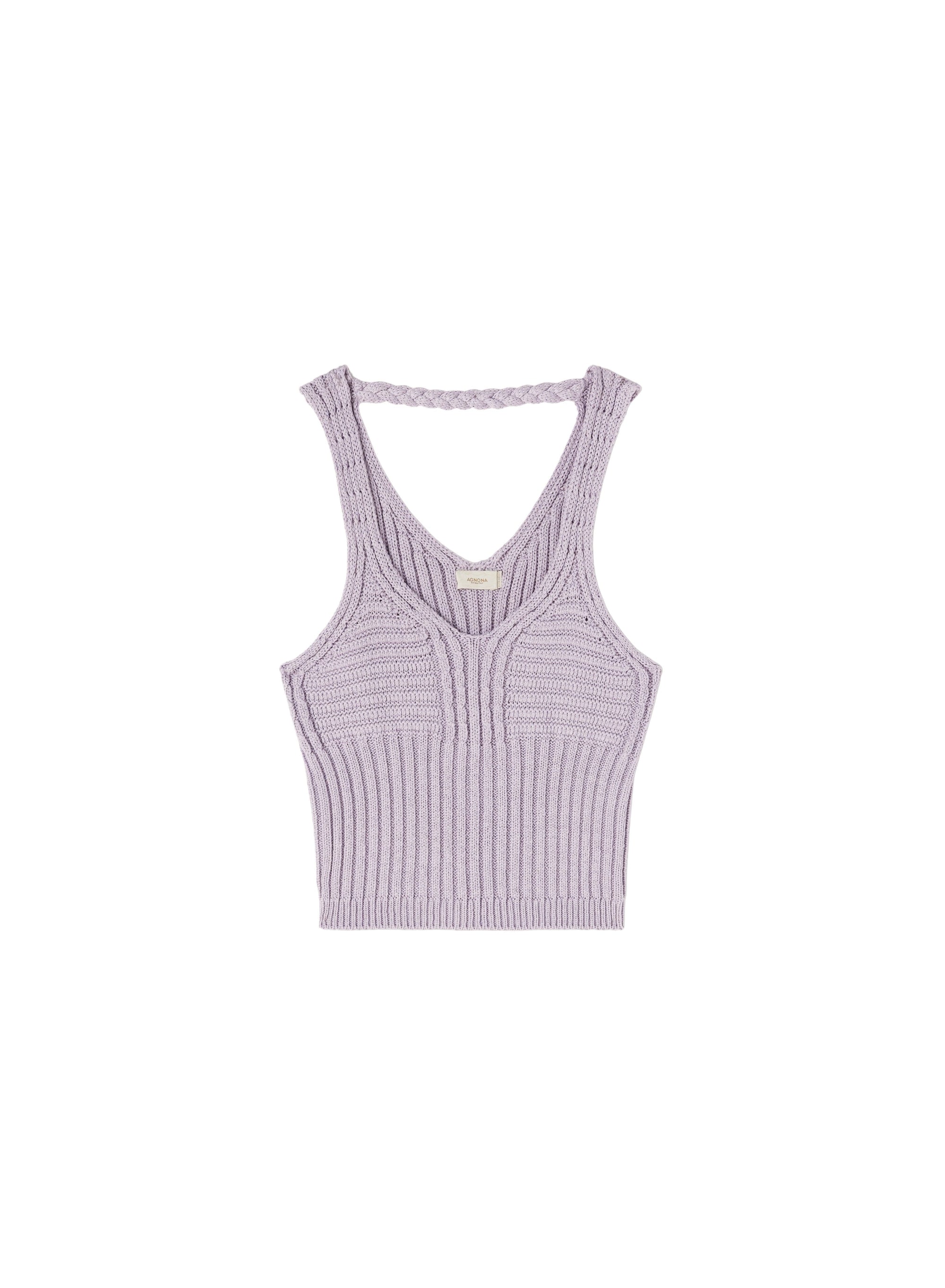 Malva_4QTY // Débardeur court à maille tressée en soie - Malva