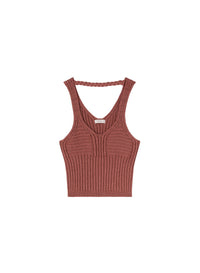 Siena_1QTY // Débardeur court à maille tressée en soie - Siena