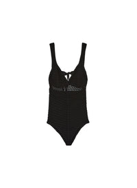 Black_5QTY // Maillot de bain ajouré en crochet - Black