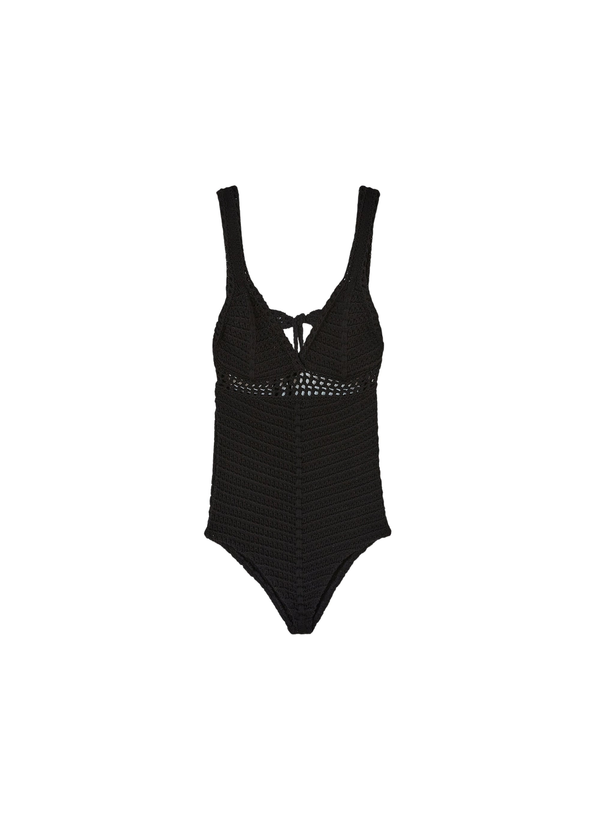 Black_5QTY // Maillot de bain ajouré en crochet - Black