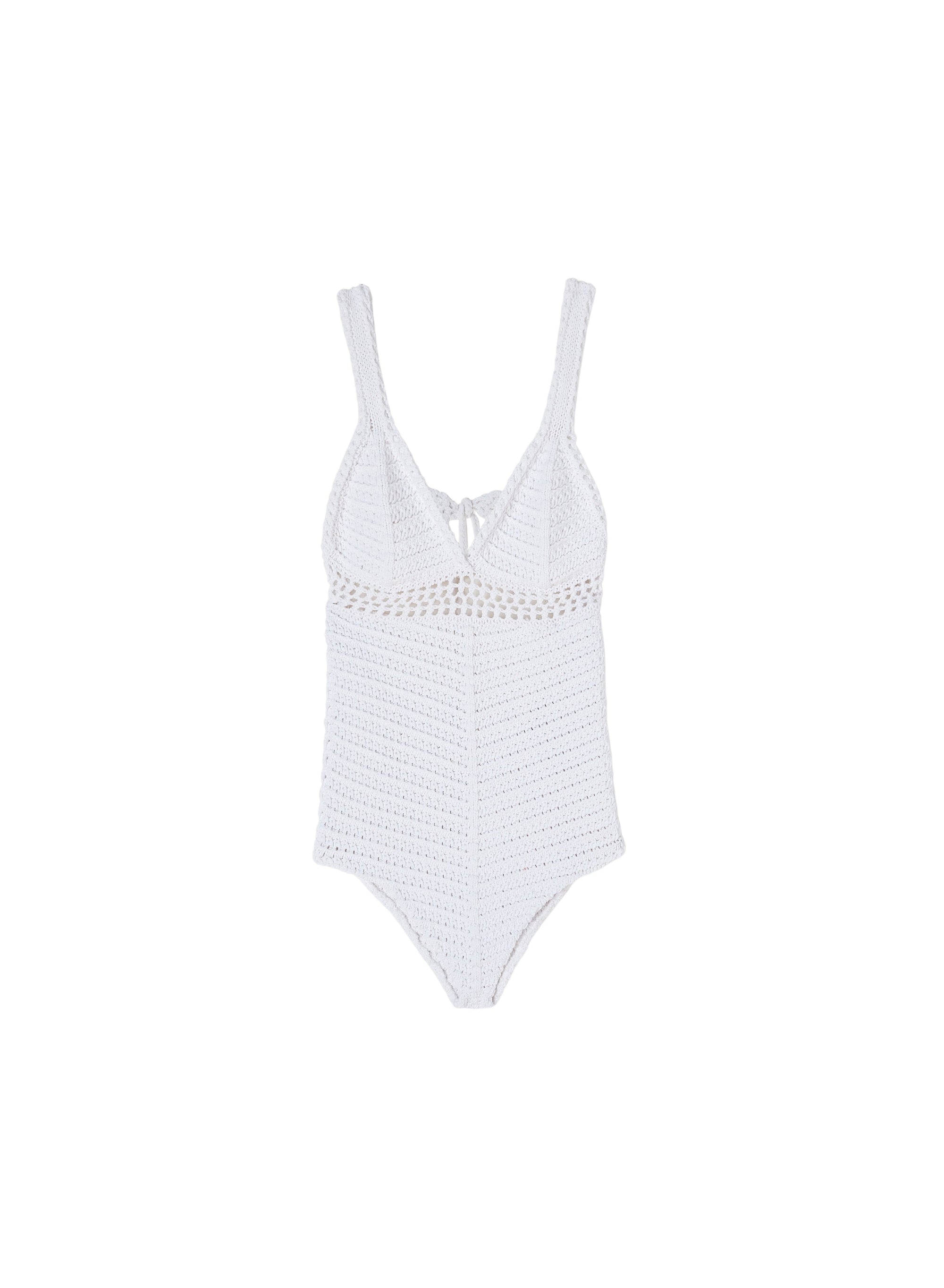 White_3QTY // Maillot de bain ajouré en crochet - White