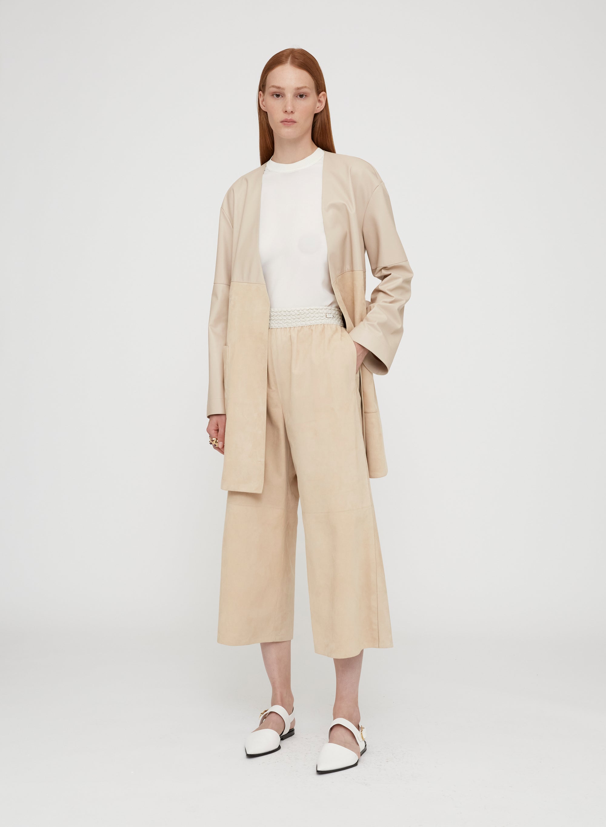 Chalk_5QTY // Pantalon court à couple ample - Chalk