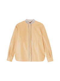 Light Camel_2QTY // Chemise col montant ajouré - Light Camel