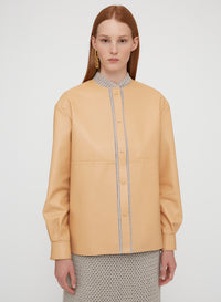 Light Camel_2QTY // Chemise col montant ajouré - Light Camel