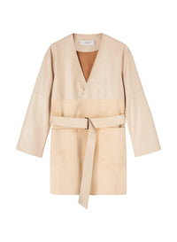 Chalk_1QTY // Veste portefeuille ceinturée - Chalk