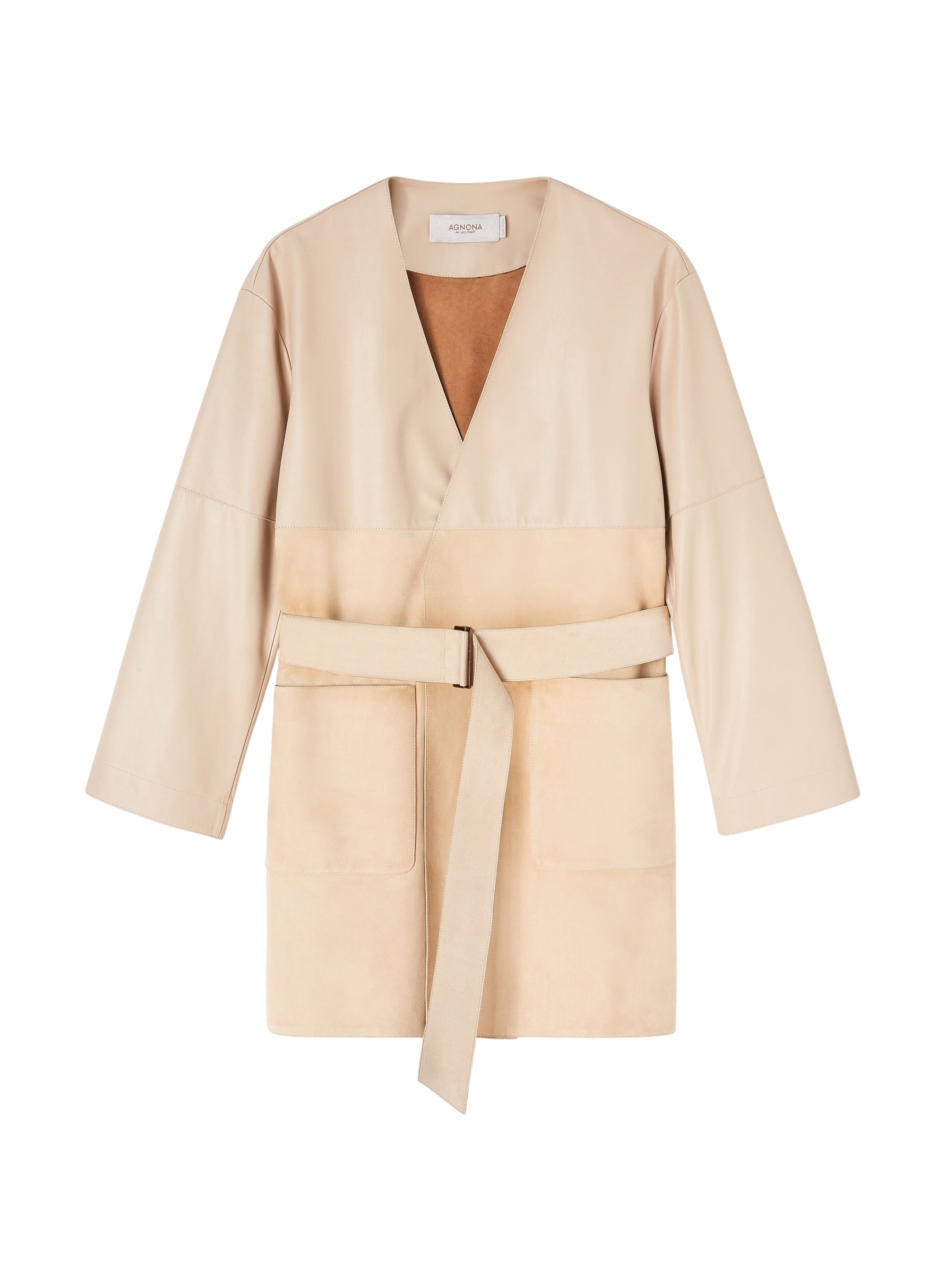 Chalk_1QTY // Veste portefeuille ceinturée - Chalk