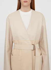 Chalk_1QTY // Veste portefeuille ceinturée - Chalk