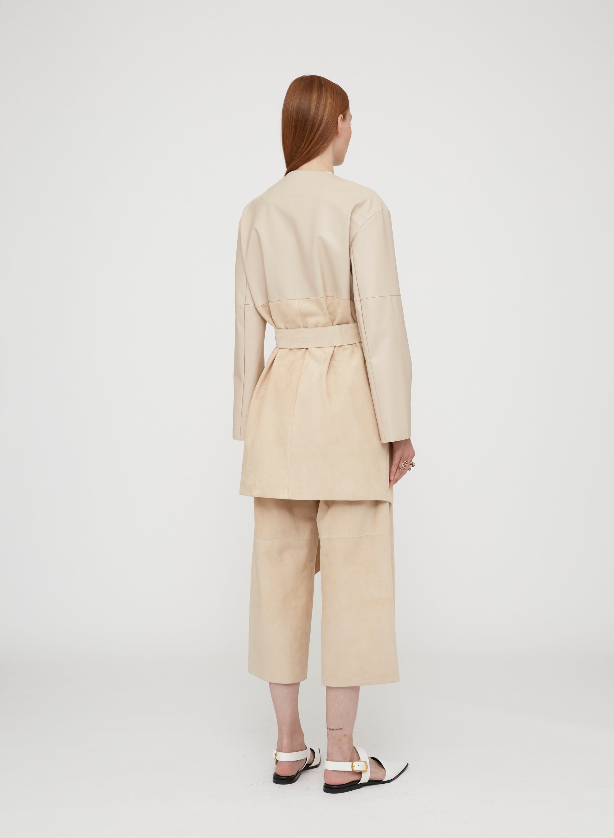 Chalk_1QTY // Veste portefeuille ceinturée - Chalk