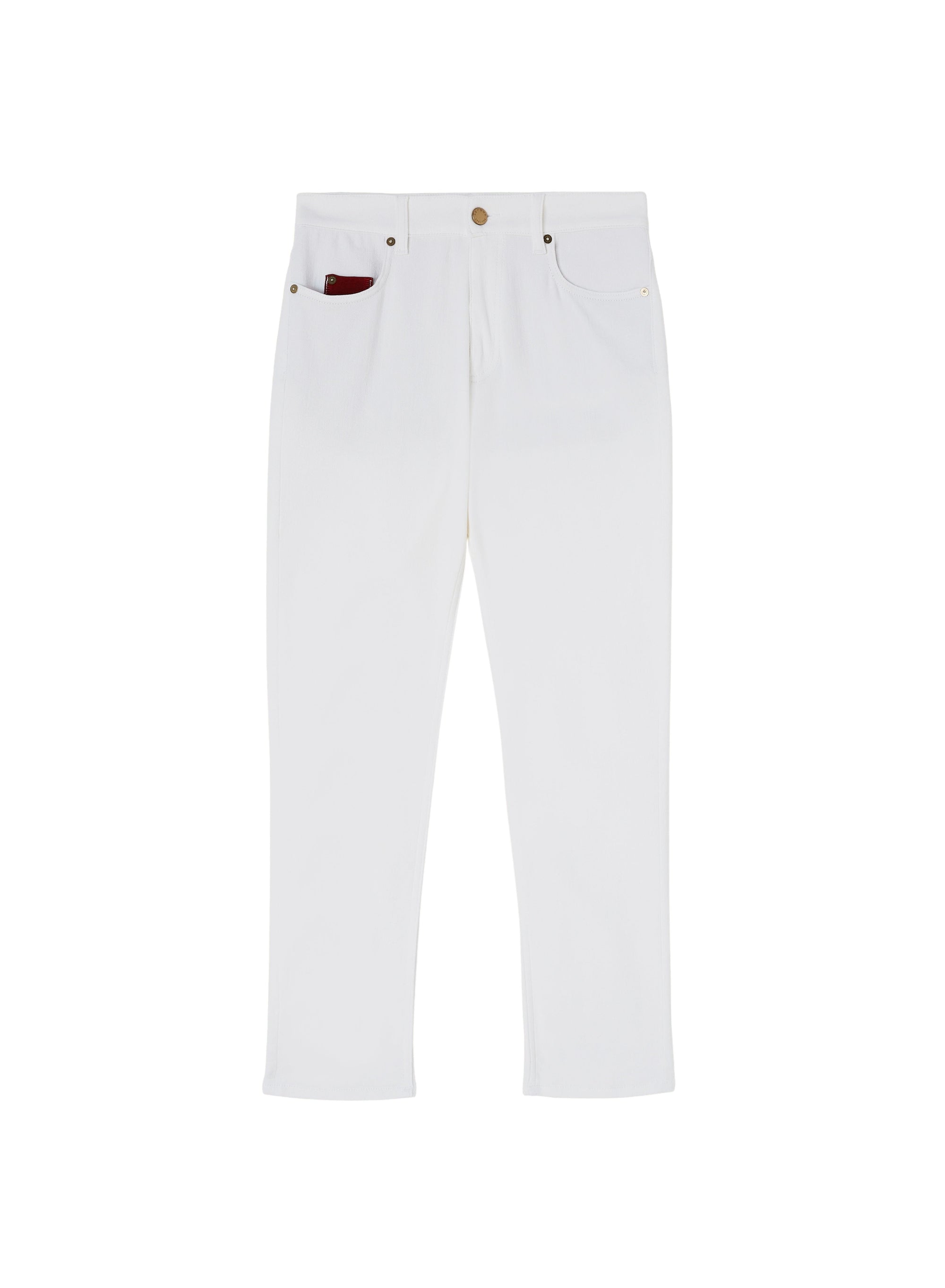 White_1QTY // Pantalon côtelé coupe droite - White